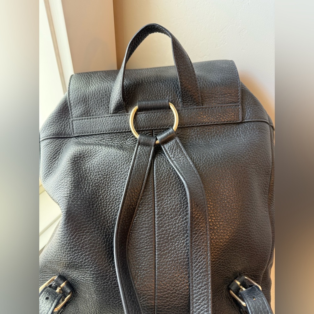 Coach Black Leather Backpack with Gold Hardware - Picture 4 of 4
